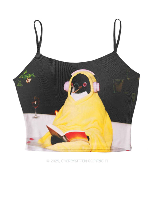 Penguin Bathing Y2K Mesh Cami Tank Cherrykitten