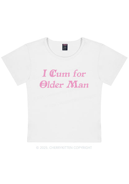 Glitter Come For Older Men Y2K Baby Tee Cherrykitten