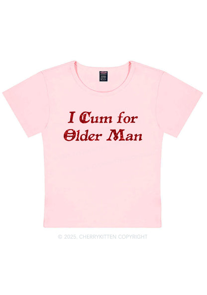 Glitter Come For Older Men Y2K Baby Tee Cherrykitten