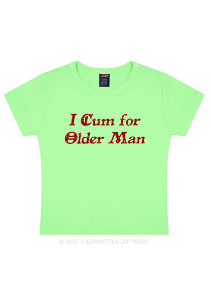 Glitter Come For Older Men Y2K Baby Tee Cherrykitten