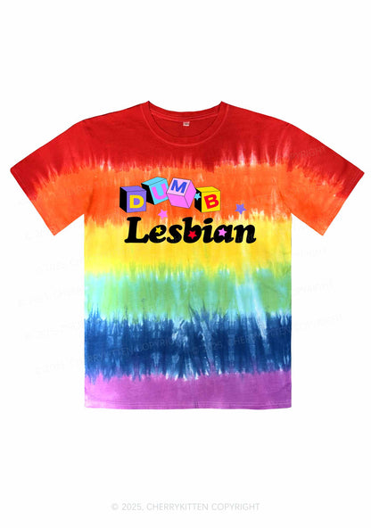 Dumb Lesbian Pride Y2K Tie Dye Shirts Cherrykitten