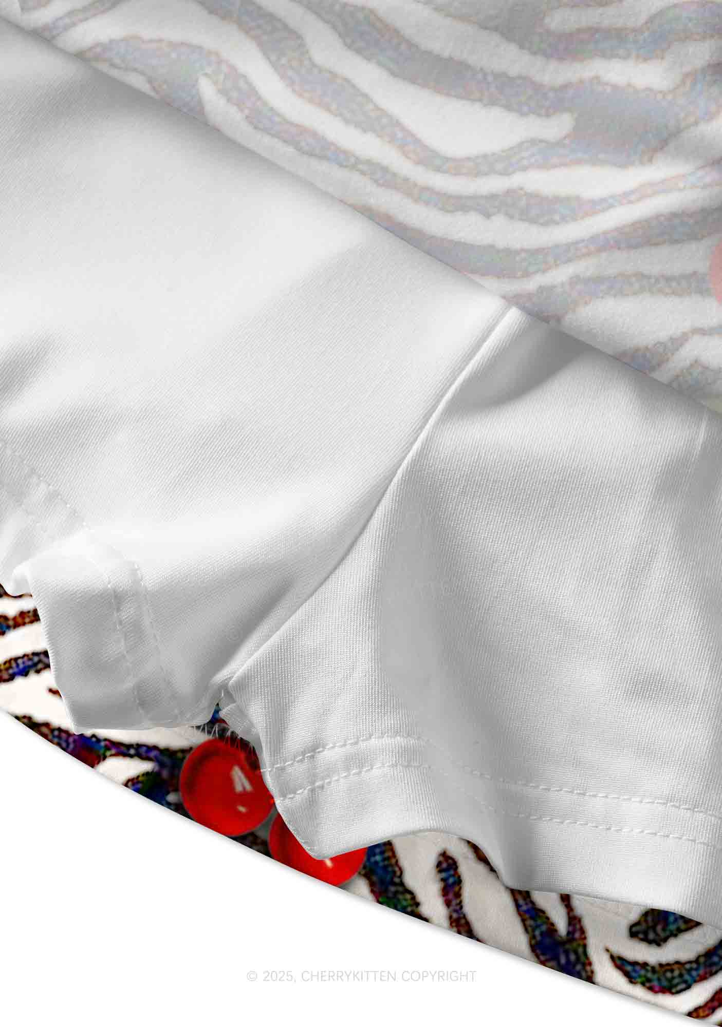 Zebra Cherry Y2K Print Mini Skirt Cherrykitten