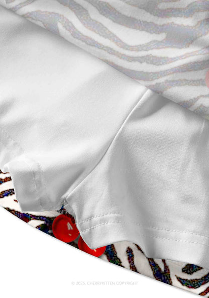 Zebra Cherry Y2K Print Mini Skirt Cherrykitten