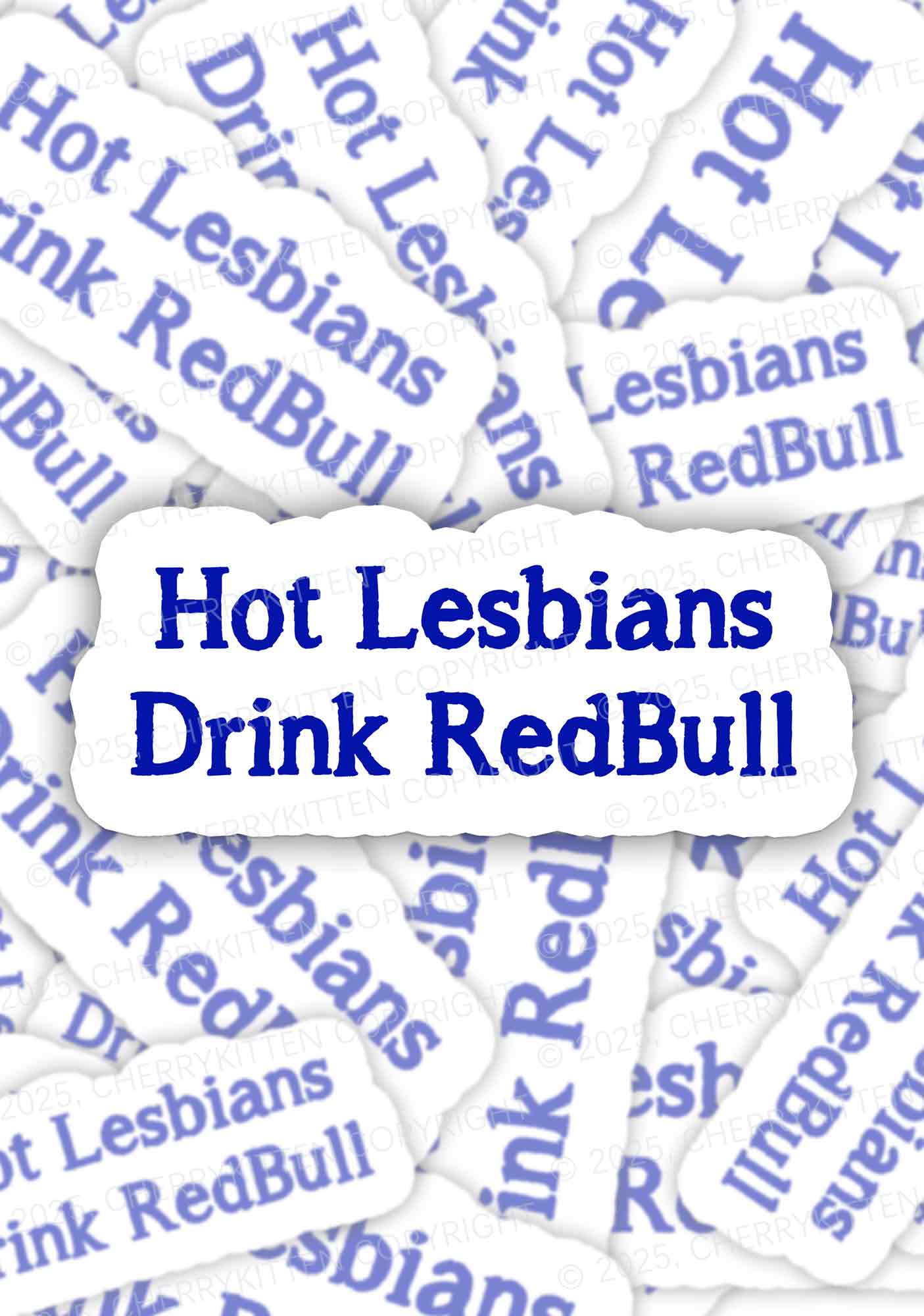 Hot Lesbians Drink RedBull Pride 1Pc Y2K Sticker Cherrykitten