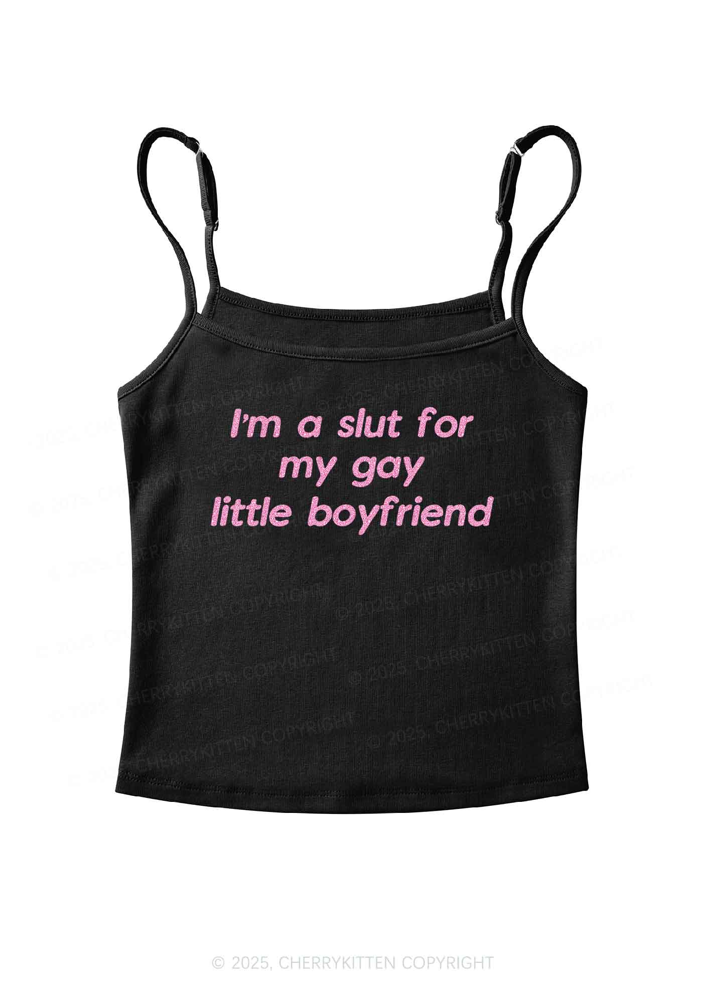 Glitter Slxt For My Gay BF Y2K Spaghetti Strap Cami Cherrykitten