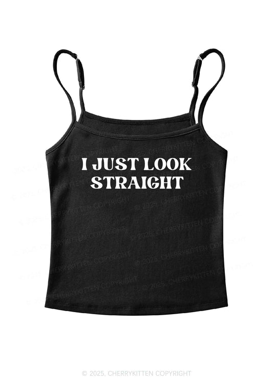 I Just Look Straight Pride Y2K Spaghetti Strap Cami Cherrykitten