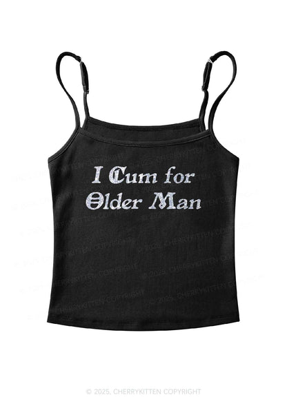 Glitter Come For Older Men Y2K Spaghetti Strap Cami Cherrykitten