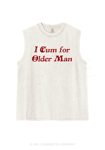 Glitter Come For Older Men Y2K Washed Muscle Tank Cherrykitten