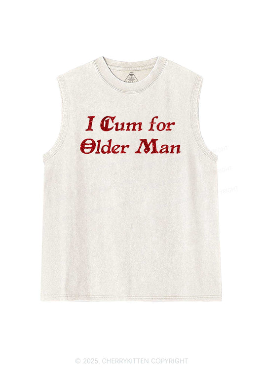 Glitter Come For Older Men Y2K Washed Muscle Tank Cherrykitten