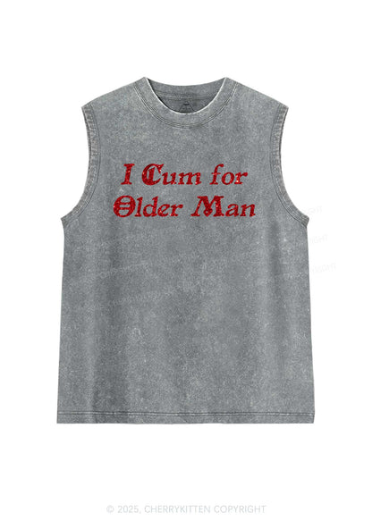 Glitter Come For Older Men Y2K Washed Muscle Tank Cherrykitten