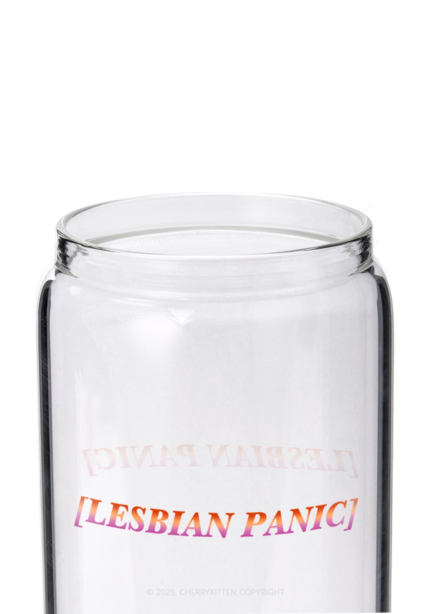 Lesbian Panic Pride Y2K Printed Glass Cup Cherrykitten