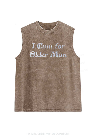 Glitter Come For Older Men Y2K Washed Muscle Tank Cherrykitten