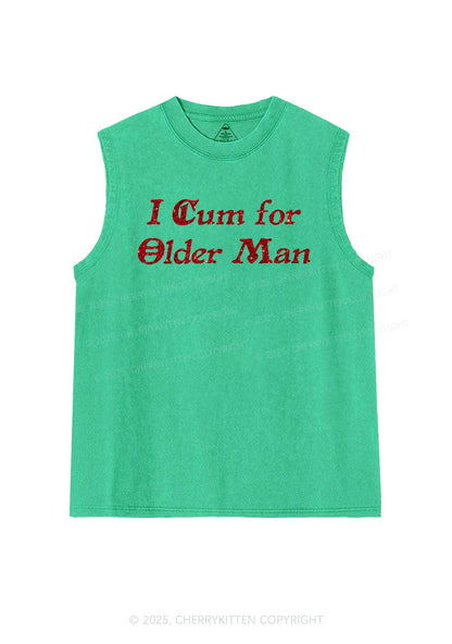 Glitter Come For Older Men Y2K Washed Muscle Tank Cherrykitten