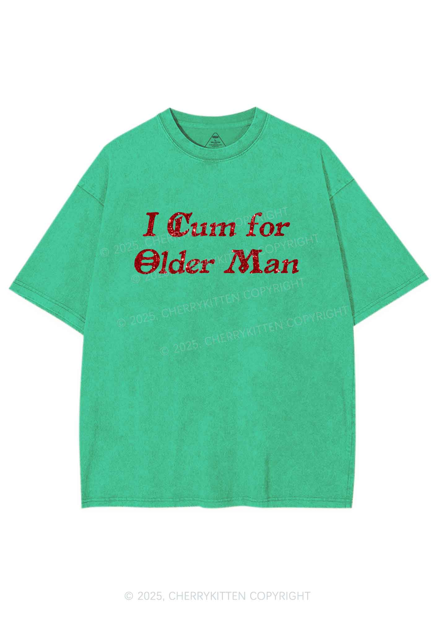 Glitter Come For Older Men Y2K Shirts Washed Tee Cherrykitten