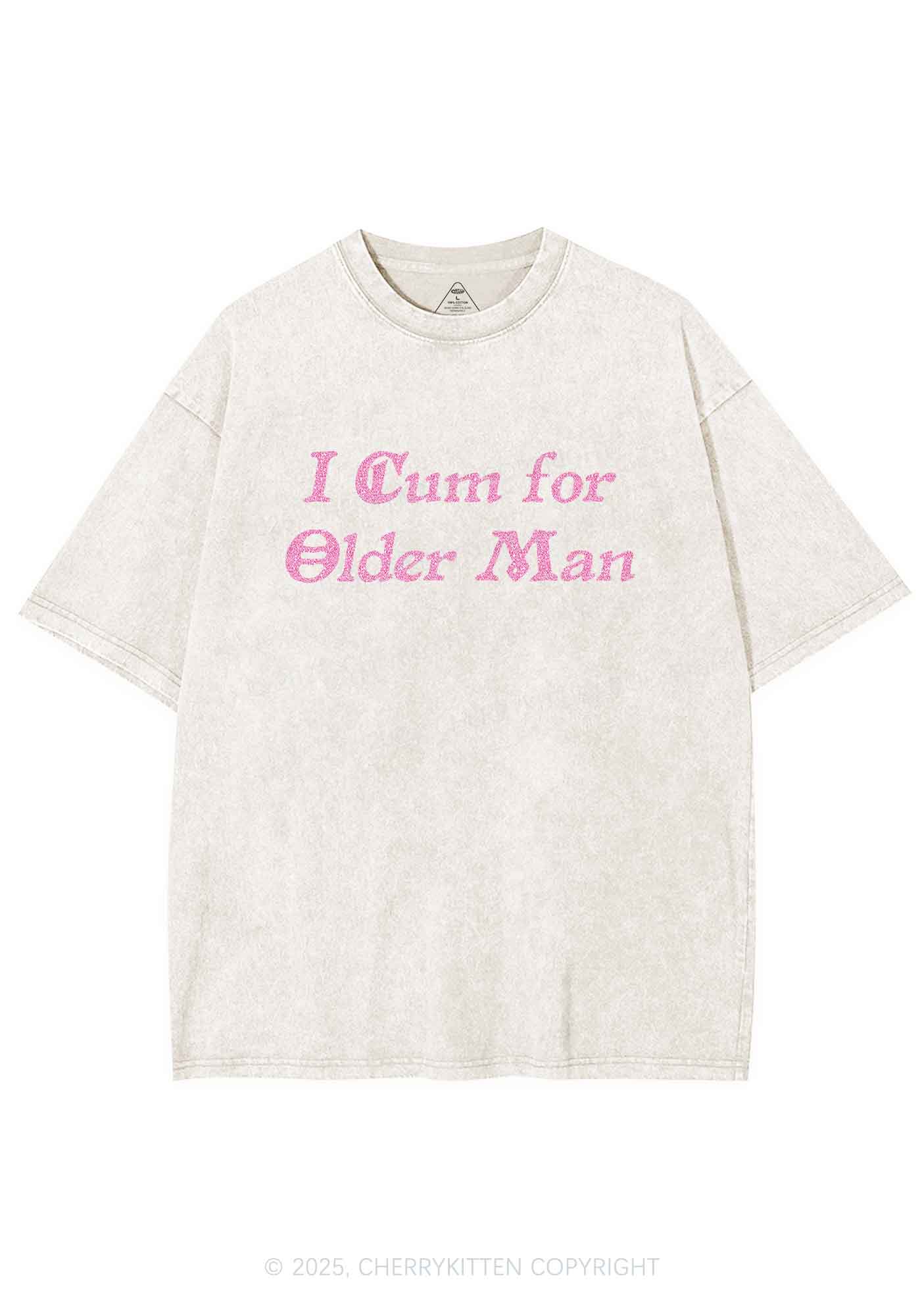 Glitter Come For Older Men Y2K Shirts Washed Tee Cherrykitten