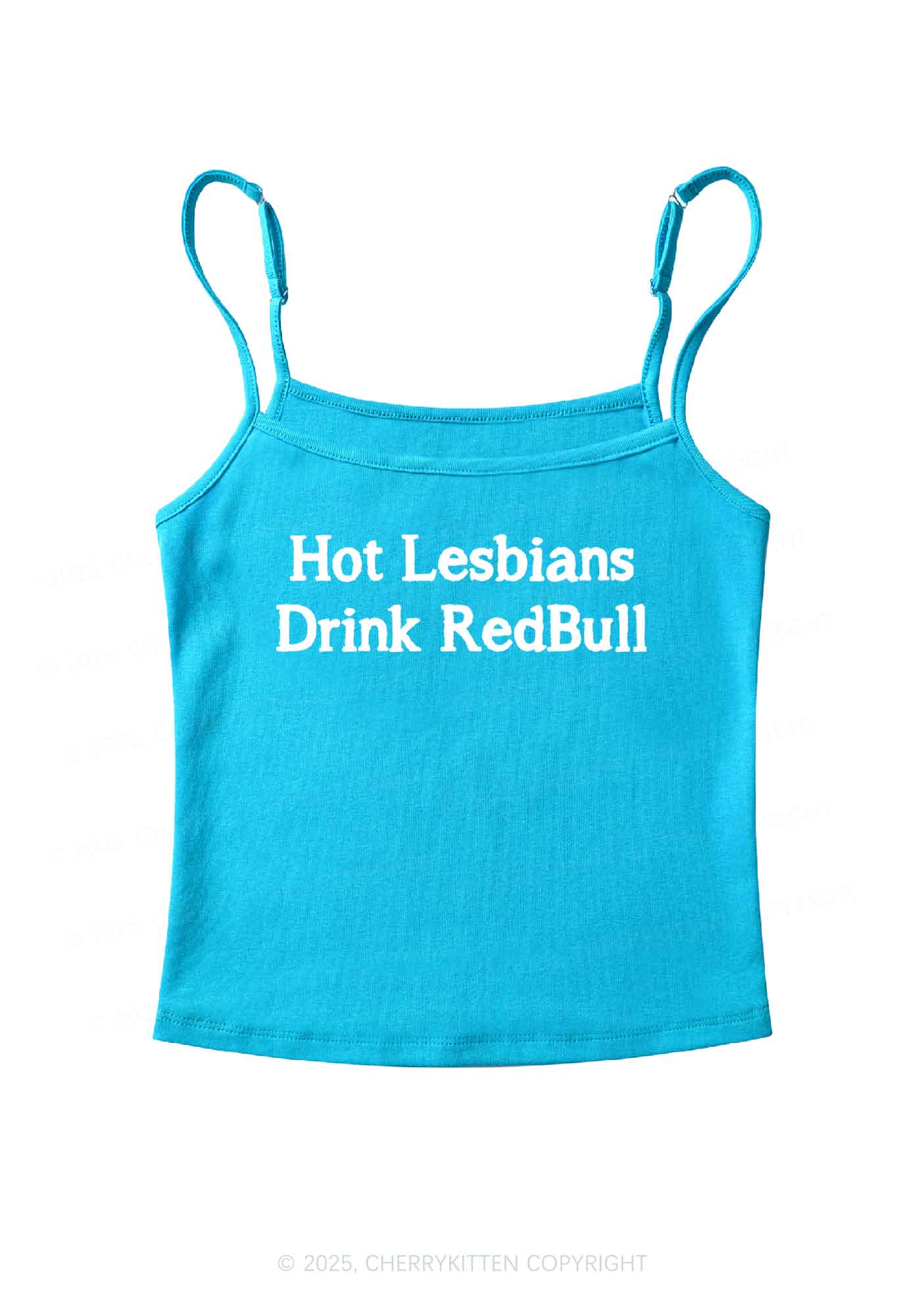 Hot Lesbians Drink RedBull Pride Y2K Spaghetti Strap Cami Cherrykitten