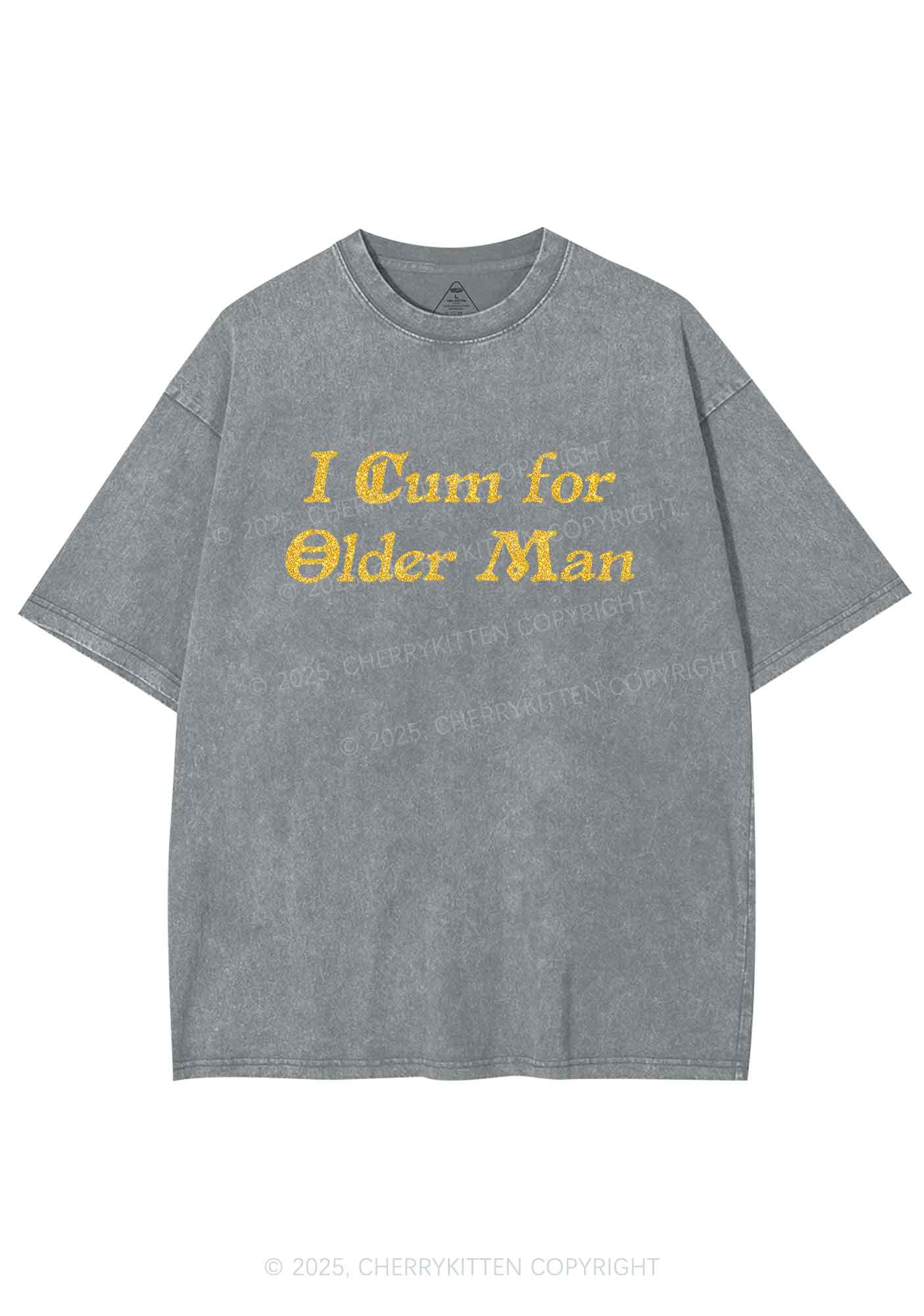 Glitter Come For Older Men Y2K Shirts Washed Tee Cherrykitten