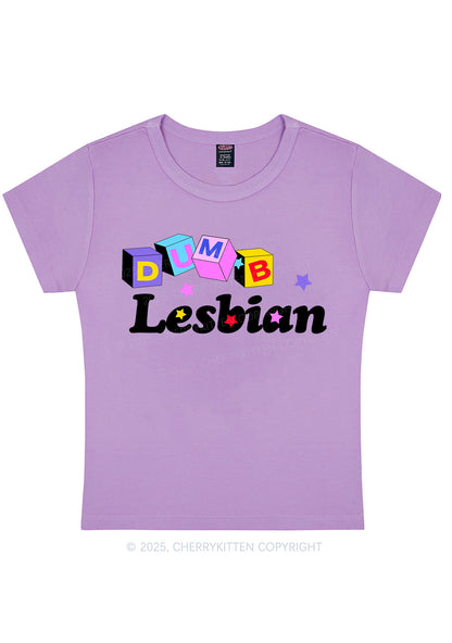 Dumb Lesbian Pride Y2K Baby Tee Cherrykitten