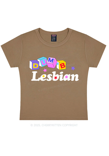 Dumb Lesbian Pride Y2K Baby Tee Cherrykitten