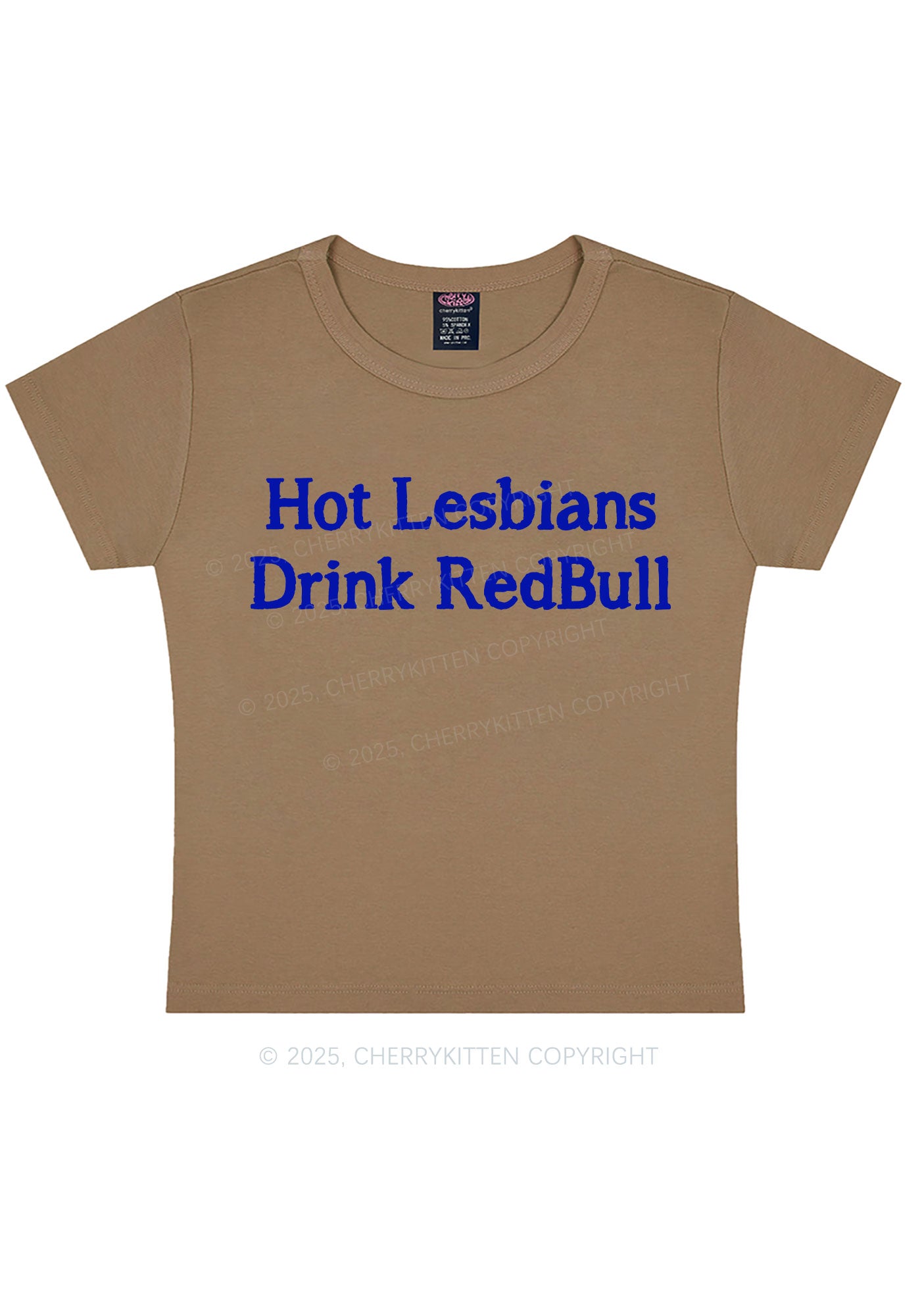 Hot Lesbians Drink RedBull Pride Y2K Baby Tee Cherrykitten