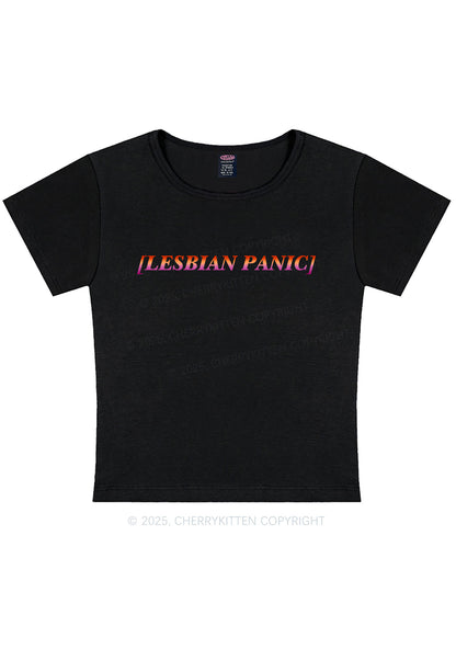 Lesbian Panic Pride Y2K Baby Tee Cherrykitten