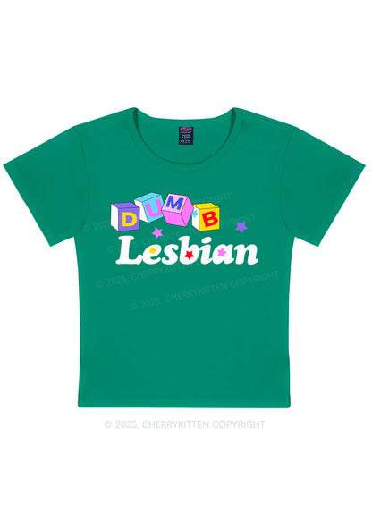 Dumb Lesbian Pride Y2K Baby Tee Cherrykitten