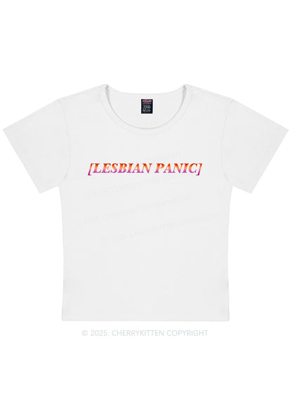 Lesbian Panic Pride Y2K Baby Tee Cherrykitten