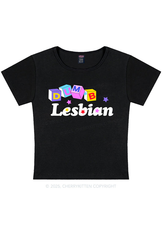 Dumb Lesbian Pride Y2K Baby Tee Cherrykitten