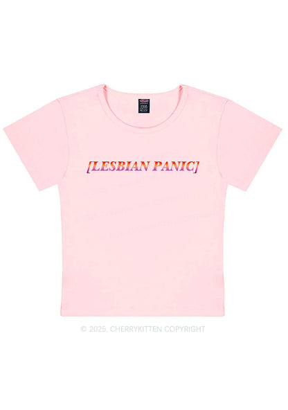 Lesbian Panic Pride Y2K Baby Tee Cherrykitten