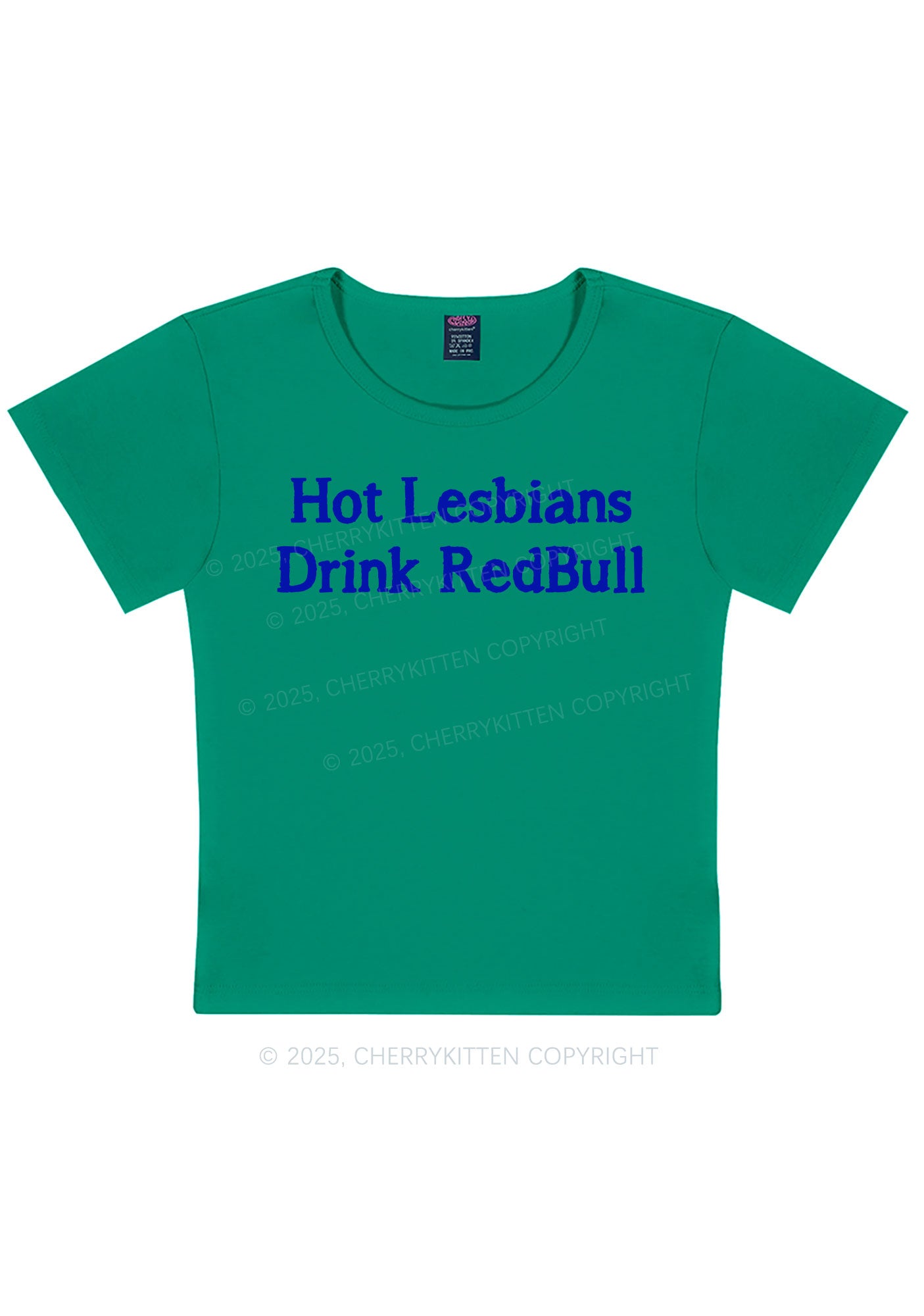 Hot Lesbians Drink RedBull Pride Y2K Baby Tee Cherrykitten