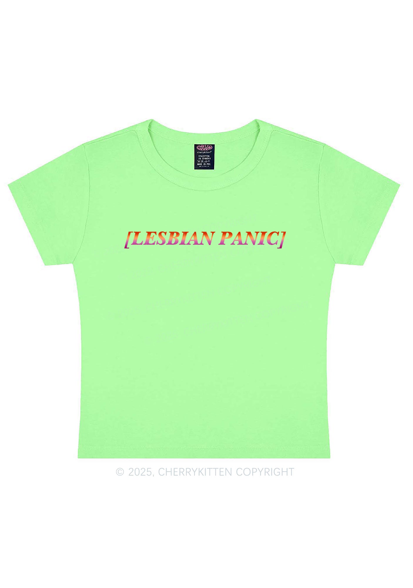 Lesbian Panic Pride Y2K Baby Tee Cherrykitten