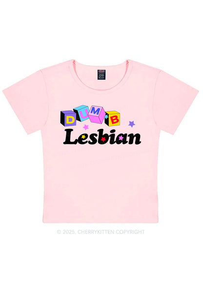 Dumb Lesbian Pride Y2K Baby Tee Cherrykitten