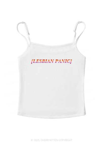 Lesbian Panic Pride Y2K Spaghetti Strap Cami Cherrykitten