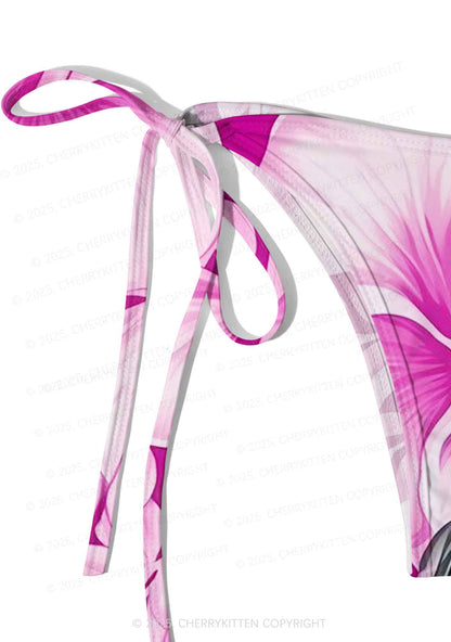 Pink Blossoms Y2K Print Bikini Set Cherrykitten