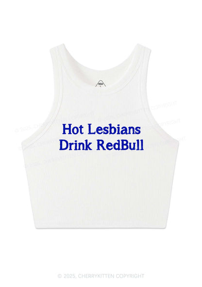 Hot Lesbians Drink RedBull Pride Y2K Crop Tank Top Cherrykitten