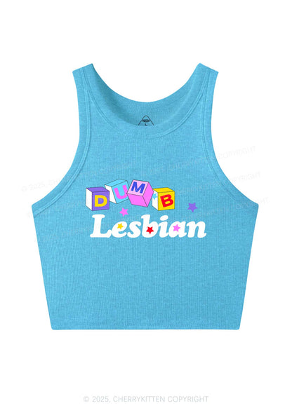 Dumb Lesbian Pride Y2K Crop Tank Top Cherrykitten