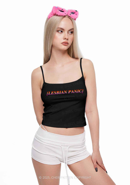 Lesbian Panic Pride Y2K Spaghetti Strap Cami Cherrykitten