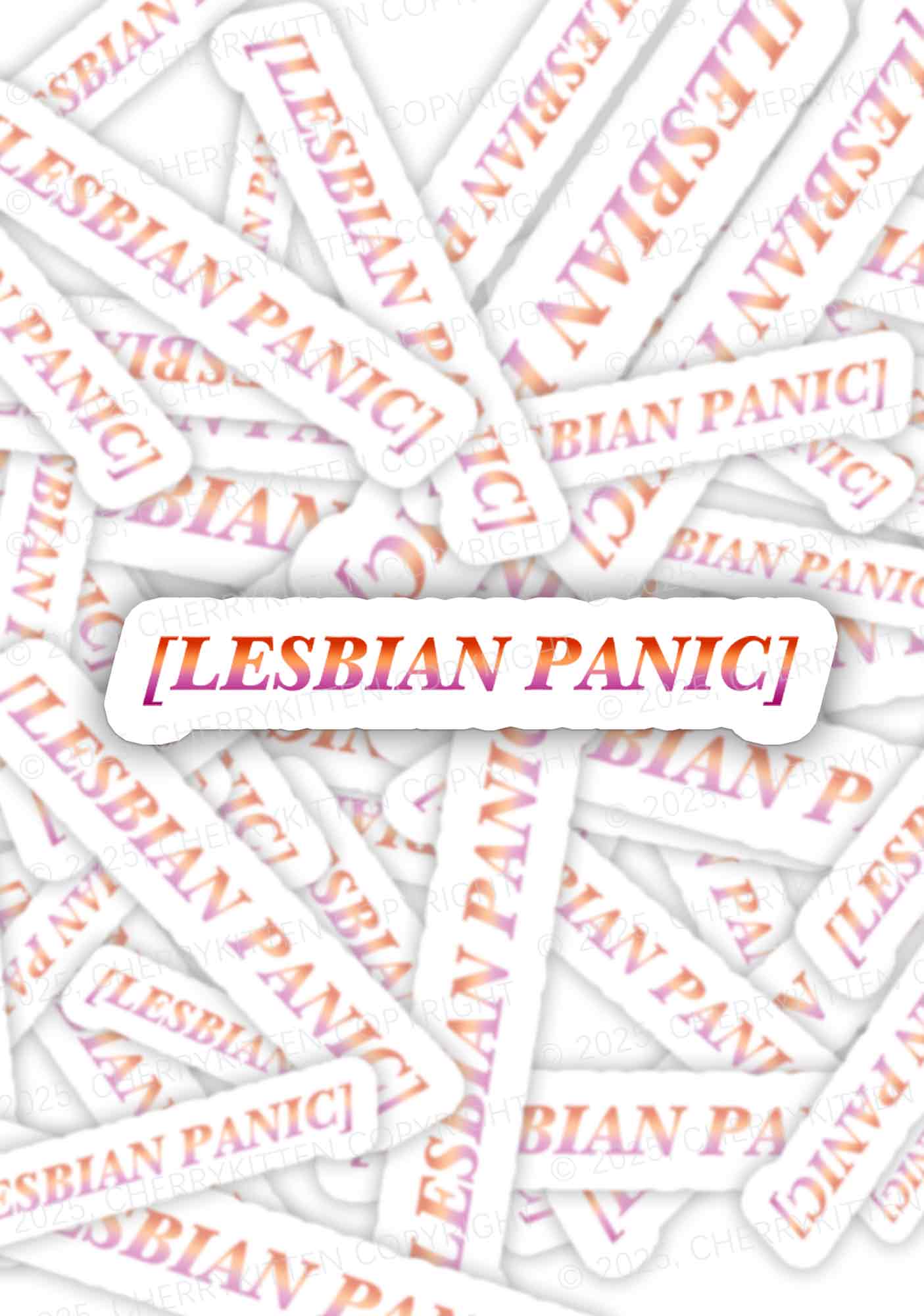 Lesbian Panic Pride 1Pc Y2K Sticker Cherrykitten