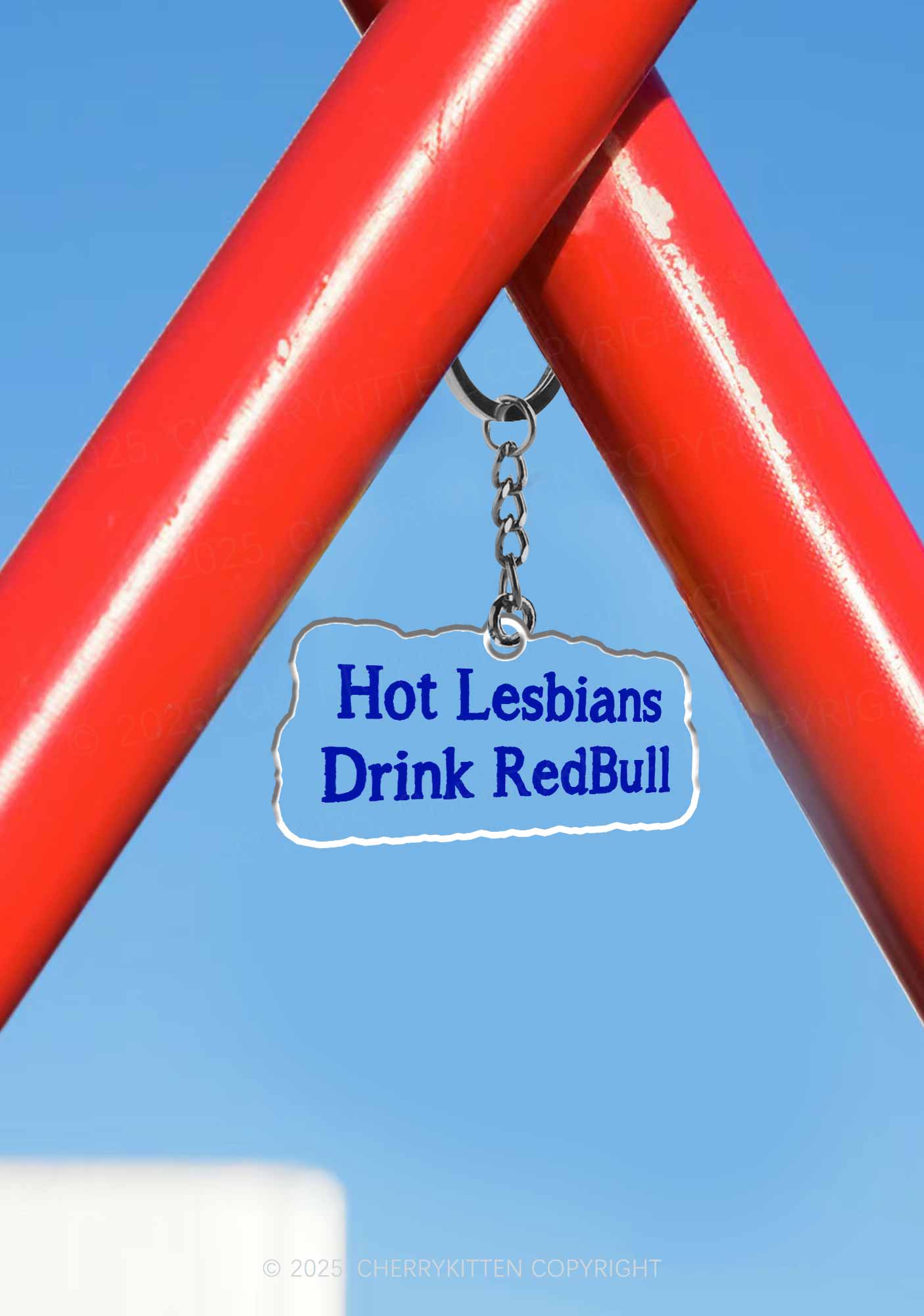 Hot Lesbians Drink RedBull Pride 1Pc Y2K Keychain Cherrykitten