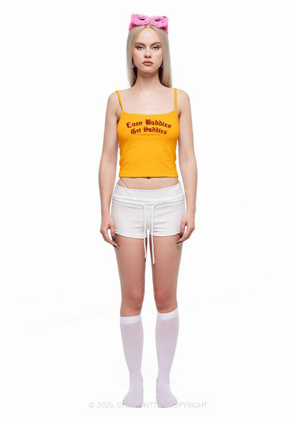 Glitter Even Baddies Get Saddies Y2K Spaghetti Strap Cami Cherrykitten