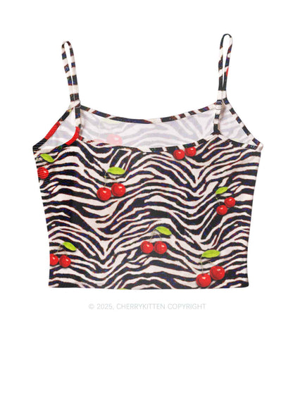 Zebra Cherry Y2K Mesh Cami Tank Cherrykitten