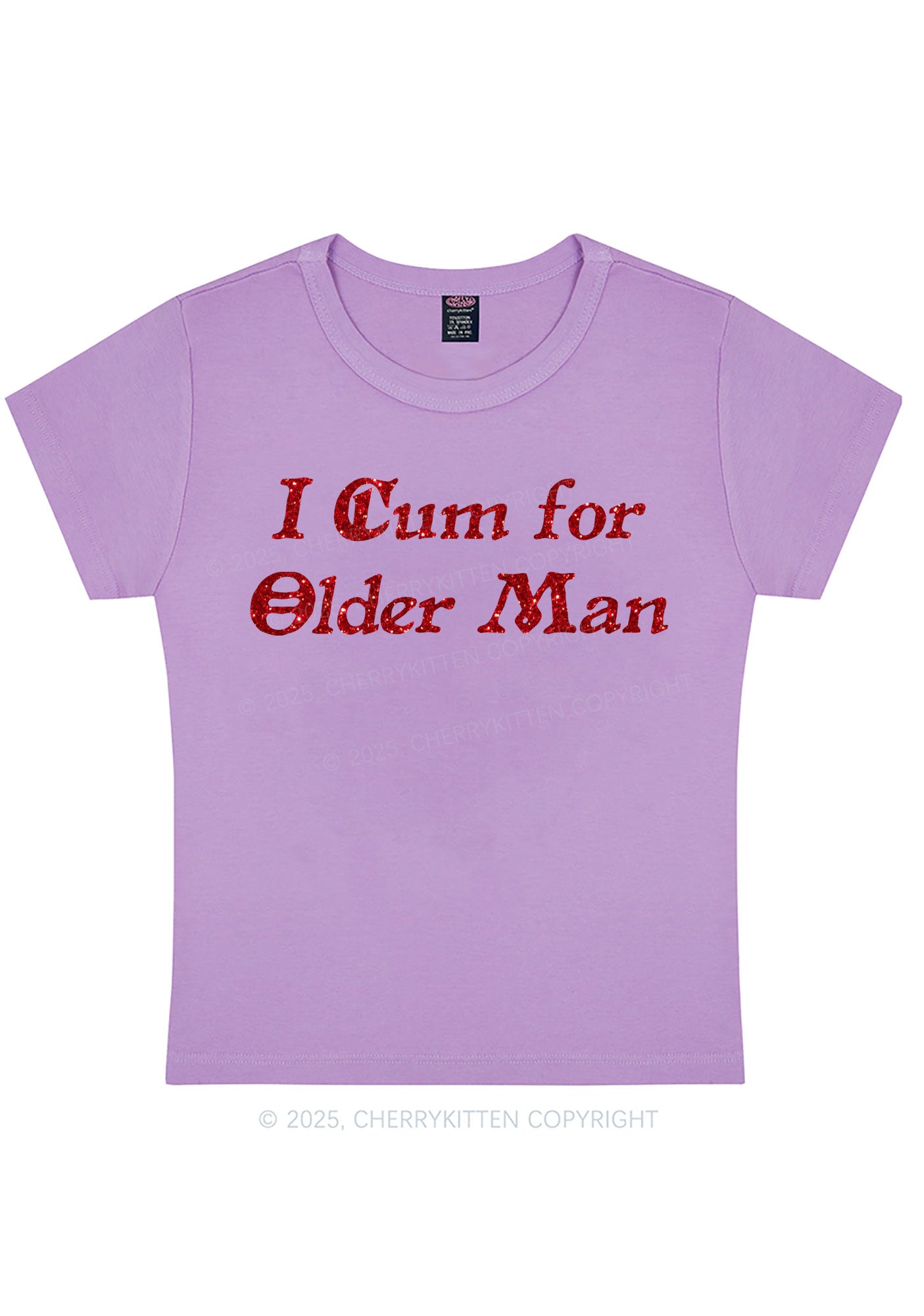 Glitter Come For Older Men Y2K Baby Tee Cherrykitten