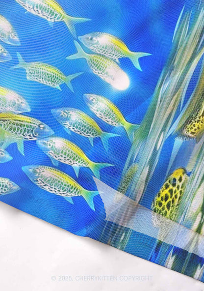 Undersea Fish Y2K Mesh Cami Tank Cherrykitten