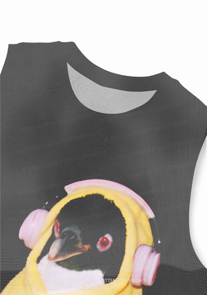 Penguin Bathing Y2K Mesh Muscle Tank Cherrykitten