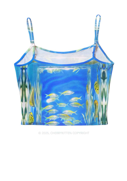 Undersea Fish Y2K Mesh Cami Tank Cherrykitten
