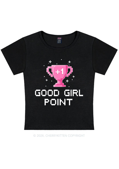 Good Girl Point Y2K Baby Tee Cherrykitten