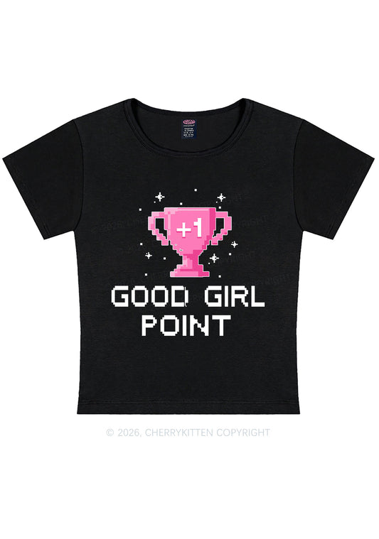 Good Girl Point Y2K Baby Tee Cherrykitten