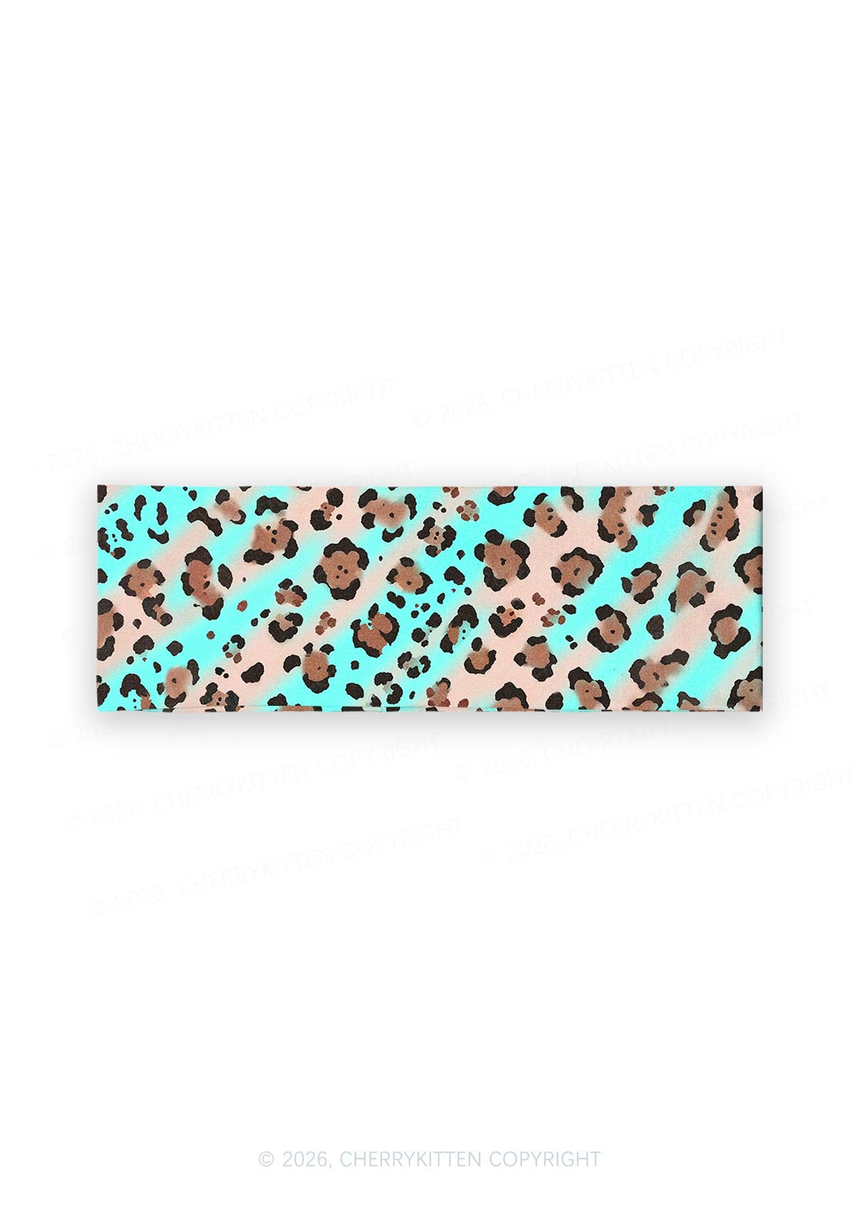 Mint Leopard Y2K Print Headband Cherrykitten
