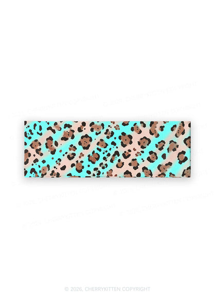 Mint Leopard Y2K Print Headband Cherrykitten