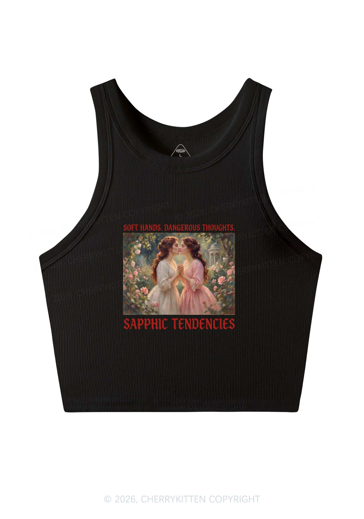 Soft Sapphic Tendencies Pride Y2K Crop Tank Top Cherrykitten